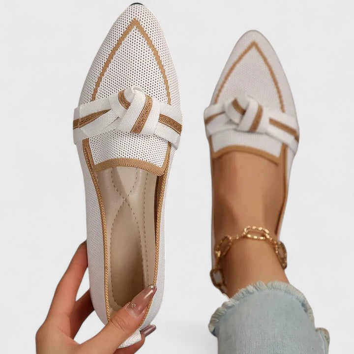 Bequeme Spitz-Loafer für Damen, elegant mit Knotendetail, ideal für Freizeit & Alltag im Frühling.