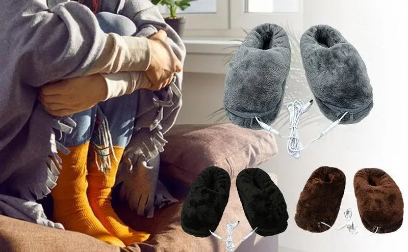 Unisex USB-beheizte Winter-Hausschuhe für gemütliche und warme Füße. Ideal für Zuhause Komfort & Gemütlichkeit.