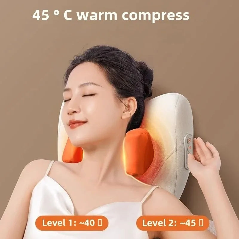 Ergonomisches Shiatsu Nacken- & Rückenmassagekissen mit Wärmefunktion zur Muskelentspannung.