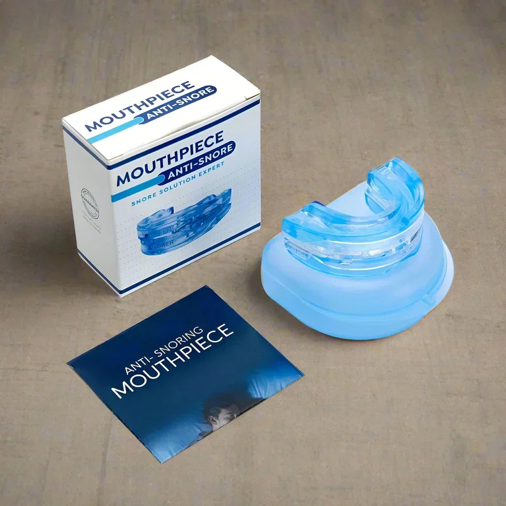 Kombinierter Mundschutz gegen Schnarchen & Zähneknirschen, für gesunde Schlafhygiene und ungestörte Nachtruhe.