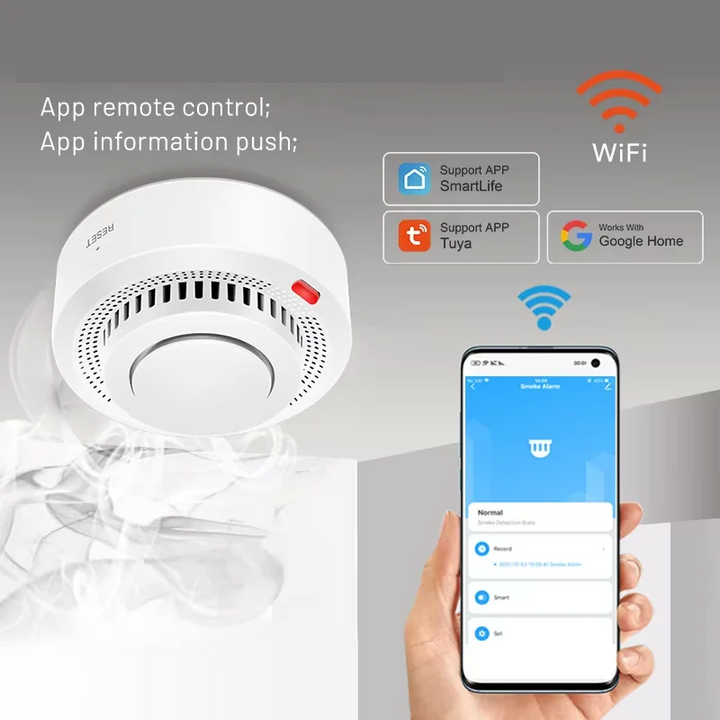 Intelligenter Brandschutz Detektor, Smart WLAN Feuermelder für umfassende Sicherheit zuhause.