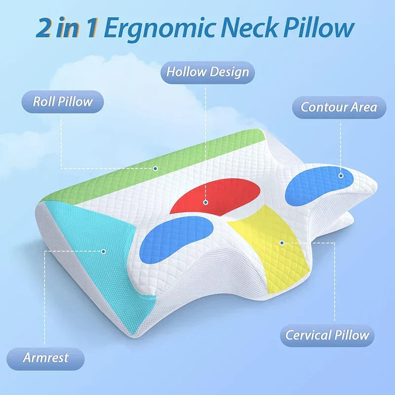 Viskoelastisches Memory Foam Nackenkissen für individuelle Anpassung und Druckentlastung; ideal für Erholung.