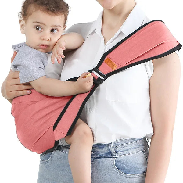 Praktische Hüfttrage, entlastet Eltern; ideal für Babys & Kleinkinder auf Reisen & unterwegs.