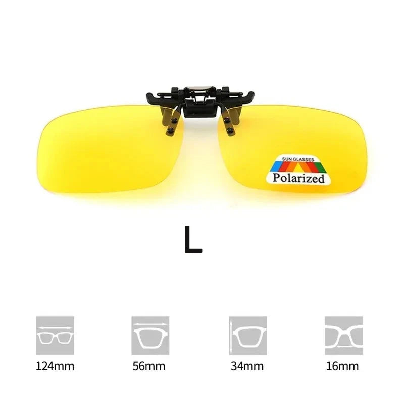 Elegante, polarisierte Clip-On Sonnenbrille, dezentes Design für jede Brille, mit UV- und Blendschutz.