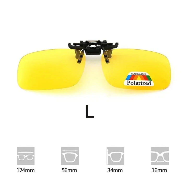 Elegante, polarisierte Clip-On Sonnenbrille, dezentes Design für jede Brille, mit UV- und Blendschutz.