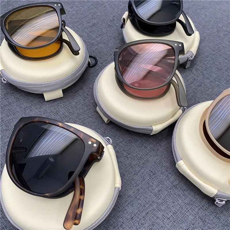 Ovale faltbare Retro-Sonnenbrille, unisex, mit starkem UV-Schutz, ein Mode-Statement.