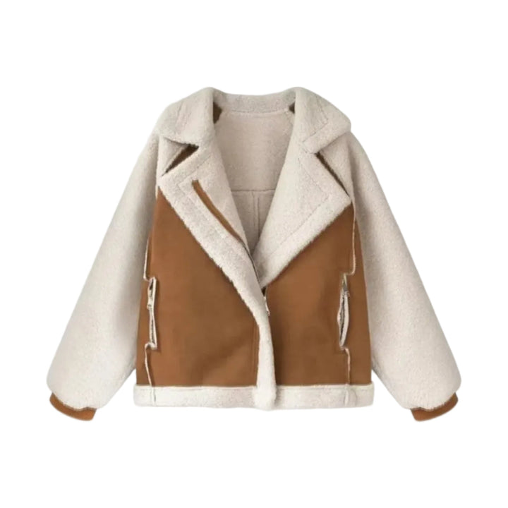 Modischer Oversized Damen Langmantel in Hellbraun für den Lagenlook, mit Reißverschluss, perfekt für Herbst.