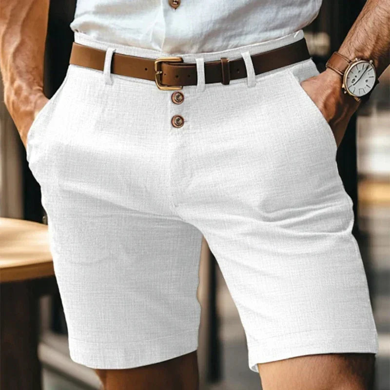 Herren Slim-Fit Sommershorts Lennart im Vintage-Stil, atmungsaktiv und perfekt für den Sommer.