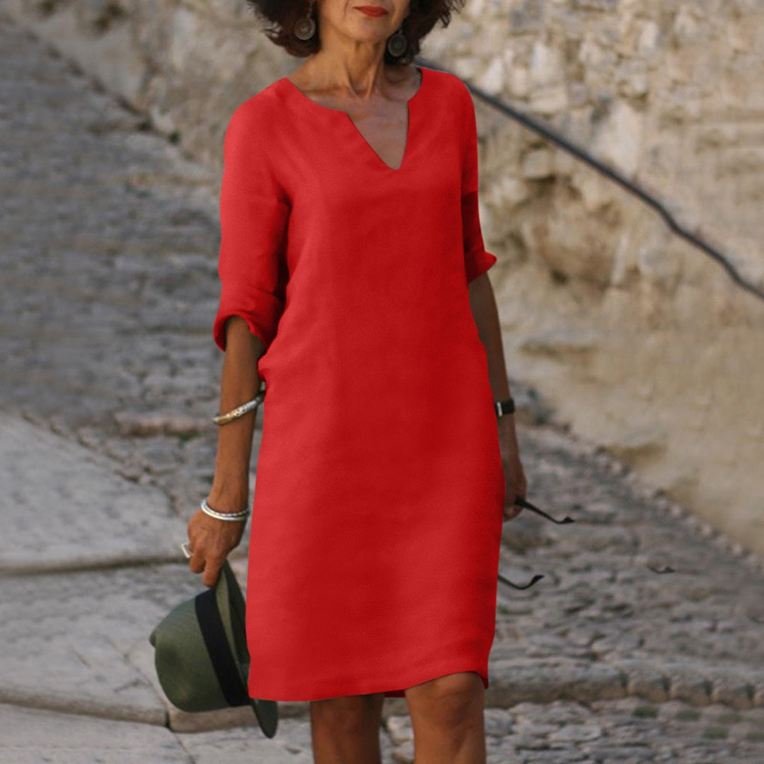 Damen Sommerkleid, elegant & bequem, mit Muster, ideal für Freizeit & Urlaub.