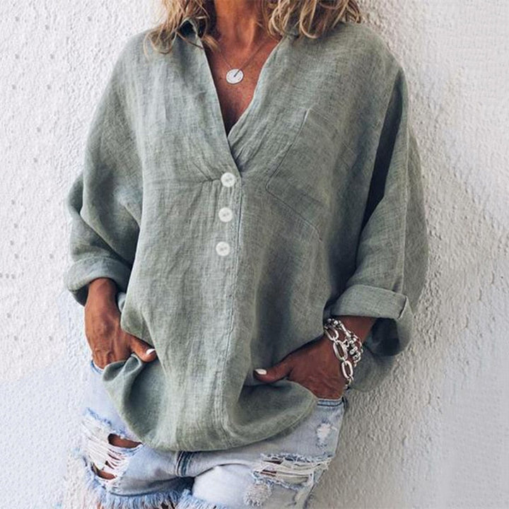 Klassische Bluse für Damen, Langarm, elegant kombinierbar für formelle Anlässe & entspannte Freizeit.