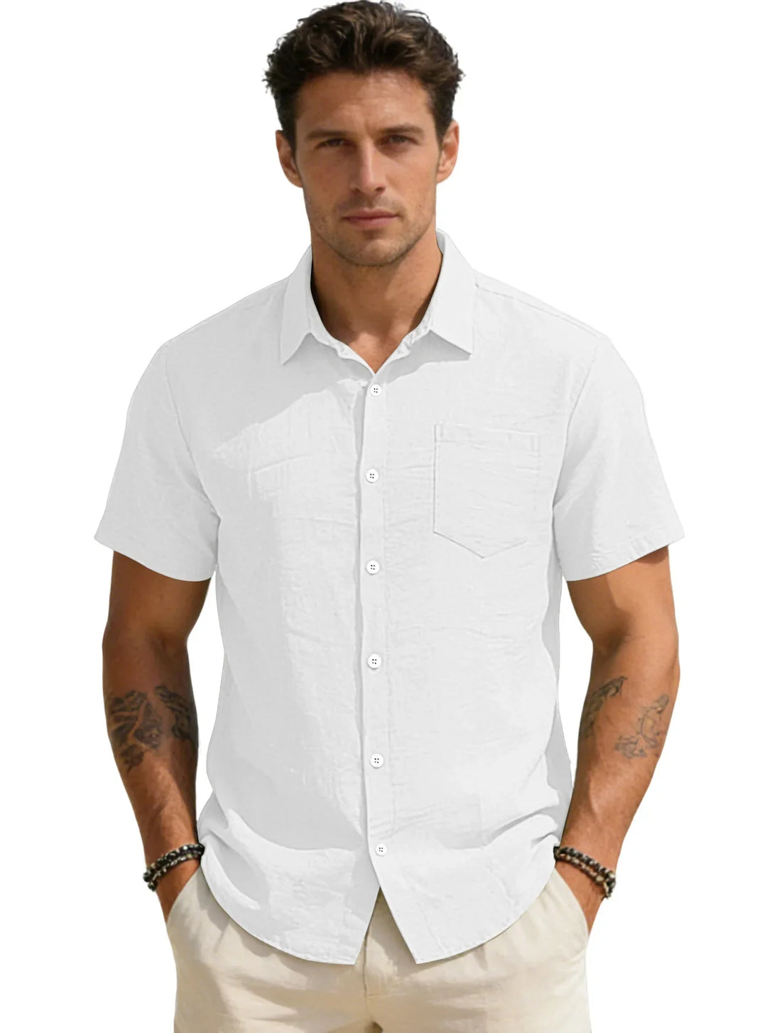 Schickes Herren Kurzarmhemd, elegant & komfortabel. Ideal für Freizeit, Business Casual & Sommer.