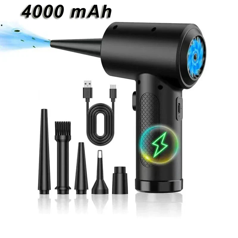 Vielseitiger kabelloser Air Duster mit 51.000 U/min für schnelle und präzise Reinigung von PC & Elektronik.