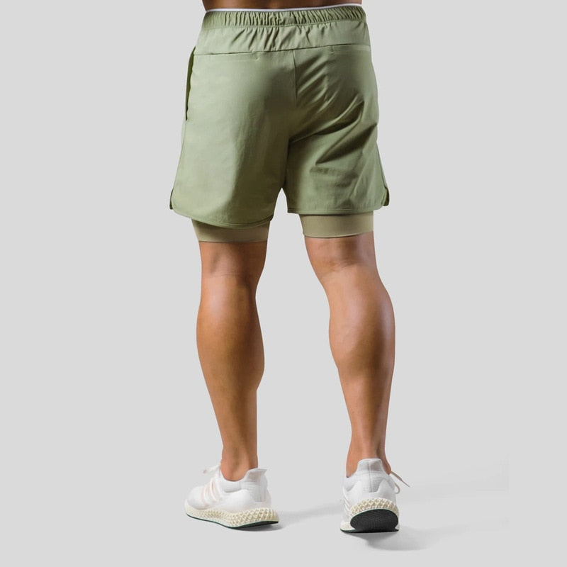 Herren 2-in-1-Sporthose, ideal für Lauftraining, Fitness und Kraftsport.