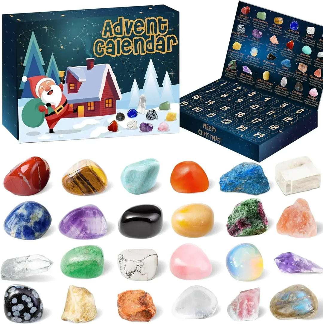Kinder Edelstein Adventskalender mit 24 Überraschungen. Ideales Weihnachtsgeschenk für kleine Sammler.