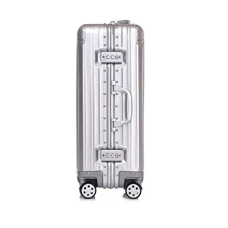 Extrem widerstandsfähiger Hartschalenkoffer Sarajevo aus Aluminium, sicheres Reisegepäck.