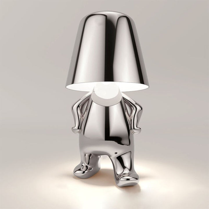 Designer Akku-Tischlampe, kabellos. Moderne LED-Leuchte für warmes Ambiente im Wohnzimmer oder als Geschenk.