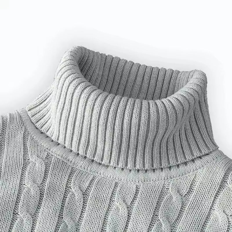 Gemütlicher Herren Freizeitpullover mit Rollkragen, bequemer und warmer Herbstpullover für Männer.