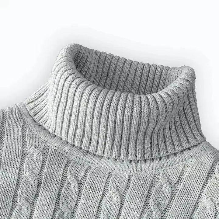 Gemütlicher Herren Freizeitpullover mit Rollkragen, bequemer und warmer Herbstpullover für Männer.