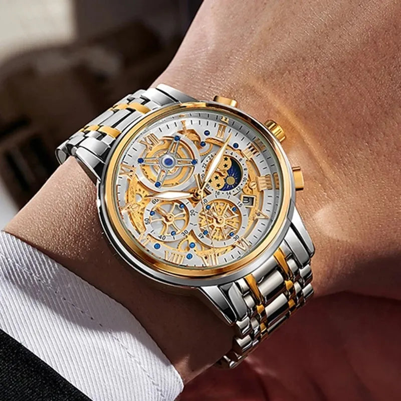 Klassische Herren Armbanduhr: elegante Business Quarzuhr mit robustem Gehäuse, ideal für den modernen Mann.