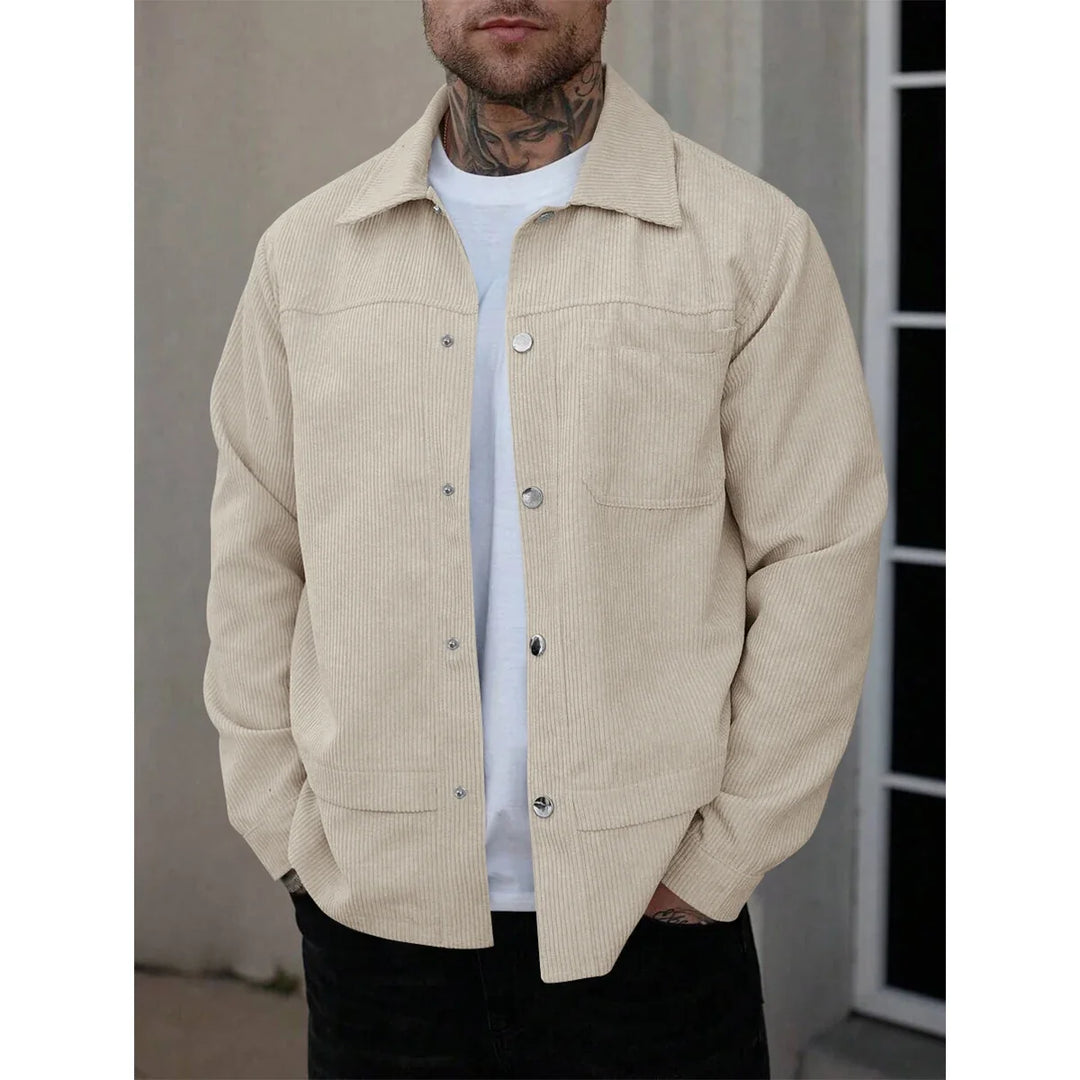 Herren Casual Jacke mit Knopfleiste, ideal für Herbst & Winter. Moderne, stilvolle Übergangsjacke für Freizeit.
