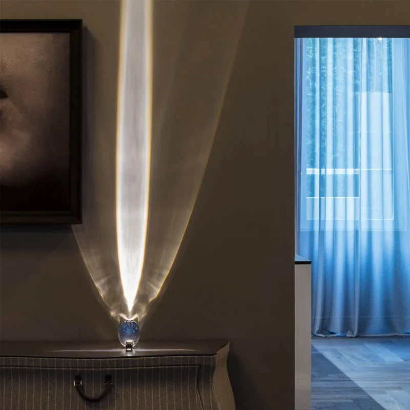 LED Sternenprojektor Nachtlampe mit Kristall-Design für stimmungsvolles Ambiente im Schlafzimmer.