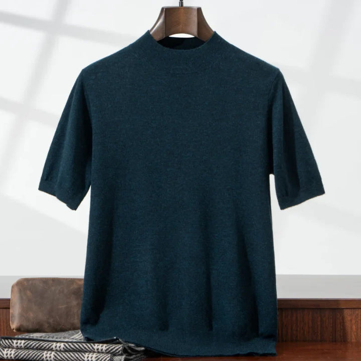 Stilvoller Herren Kurzarm Strickpullover, weich & atmungsaktiv, perfekt für warme Frühlingstage und Sommerabende.