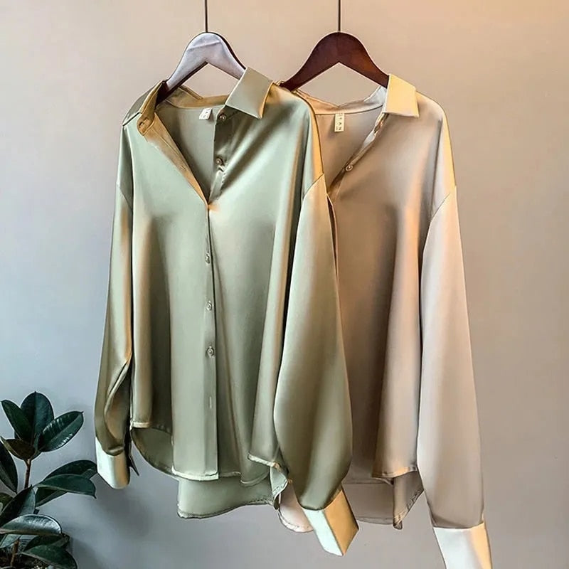 Damen Luxusbluse: Elegante, klassische Damenbluse für Business und Freizeit. Vielseitiges Langarm-Oberteil.