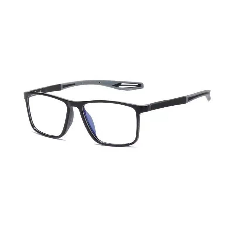 Nahaufnahme der schlanken Fassung der digitalen Lesebrille, robust und elegant für jeden Tag.