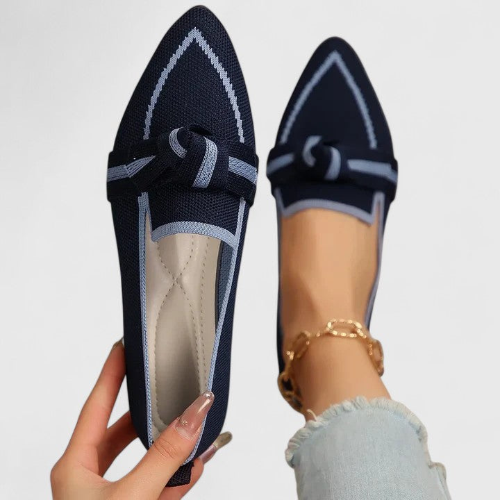 Leichte Damen Spitz-Loafer mit Knotendetail, flach & bequem – die perfekten Sommerschuhe für Mode.