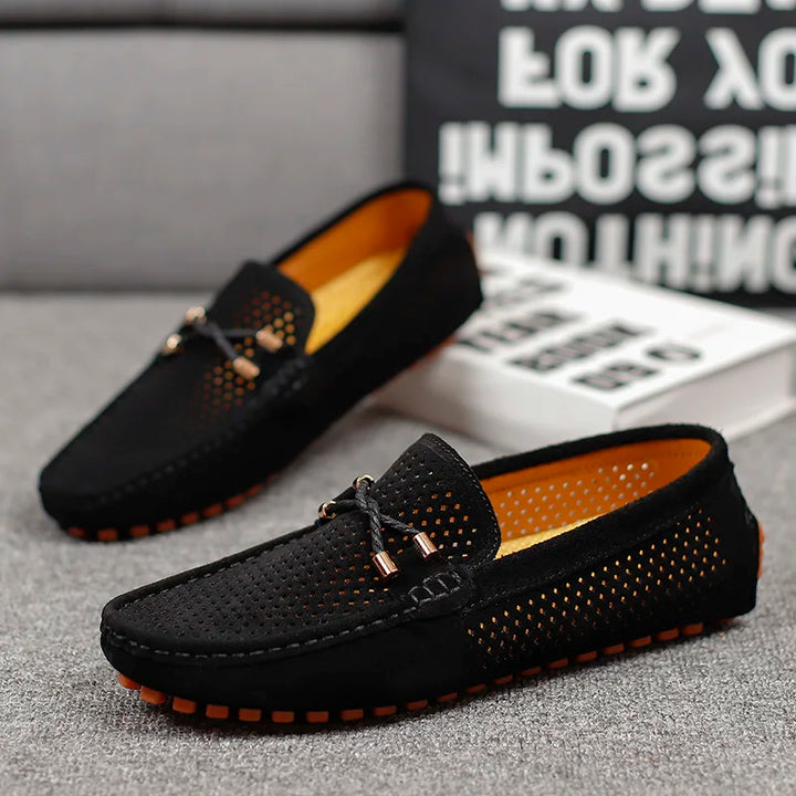 Hochwertige Herren-Loafer mit perforiertem Obermaterial & rutschfester Sohle, Slip-On.