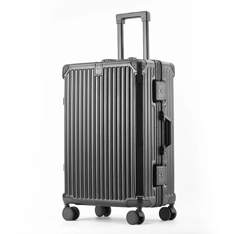 Moderner Hartschalenkoffer Tallinn mit elegantem Aluminiumrahmen & TSA-Schloss. Stilvolles Reisegepäck.