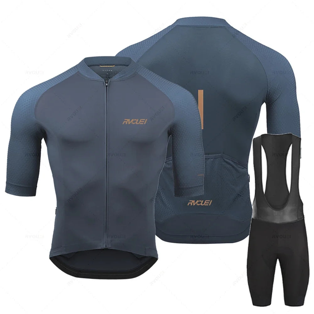 Herren Rennradtrikot Set, atmungsaktiv und feuchtigkeitsableitend für Sommerfahrten.