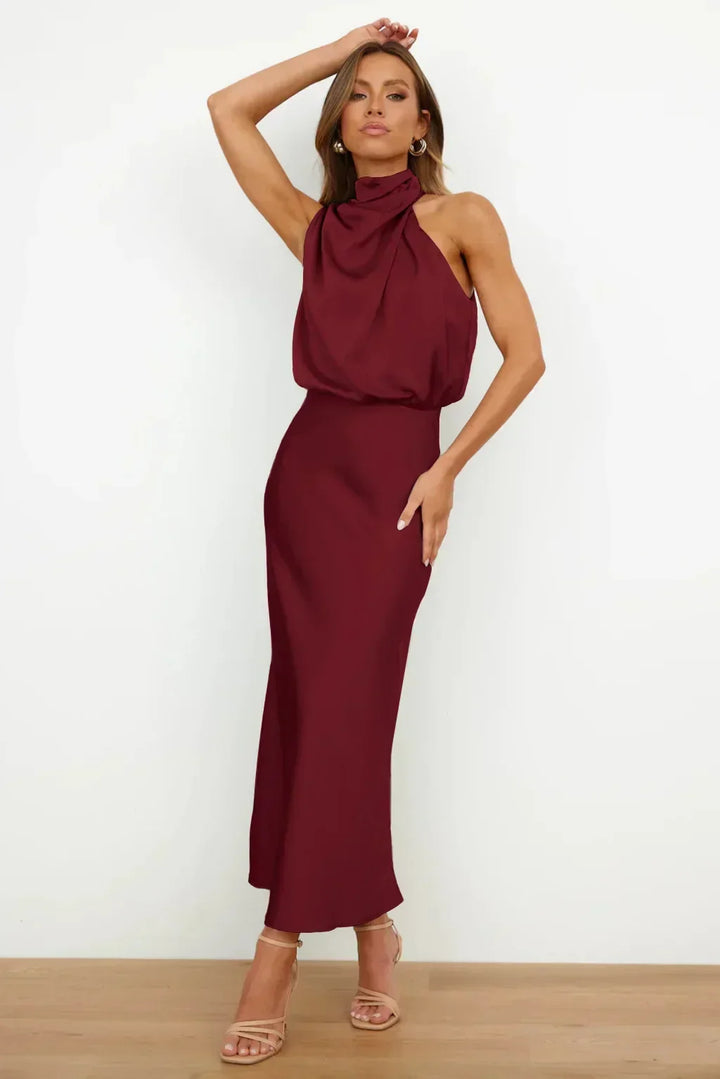 Vielseitiges Neckholder Abendkleid für Frauen, perfekt für formelle Feiern, Geburtstage und Jubiläen.