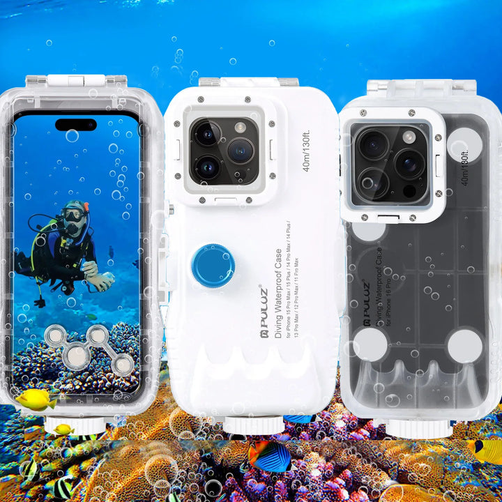 Robuste Unterwasserhülle für iPhone mit Touch-Steuerung, ideal zum Tauchen & Schnorcheln.