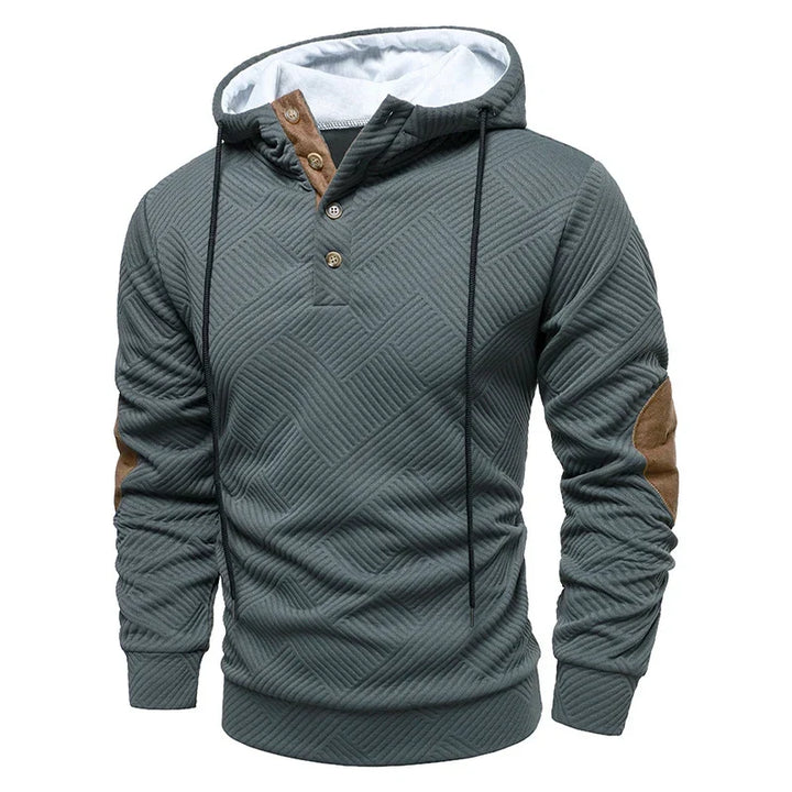Weißer Herren Hoodie Pullover. Moderner Freizeit-Kapuzenpullover. Bequem für Alltag & Sport.