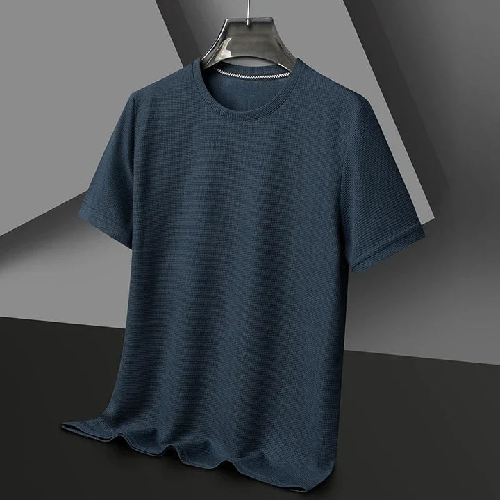 Bequemes Herren Basic T-Shirt mit atmungsaktiver Waffelstruktur für Freizeit & Komfort.