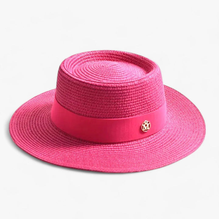 Damen Strohhut: breite Krempe, elegant, Sonnenschutz, ideal für Strand, Garten oder Stadt.