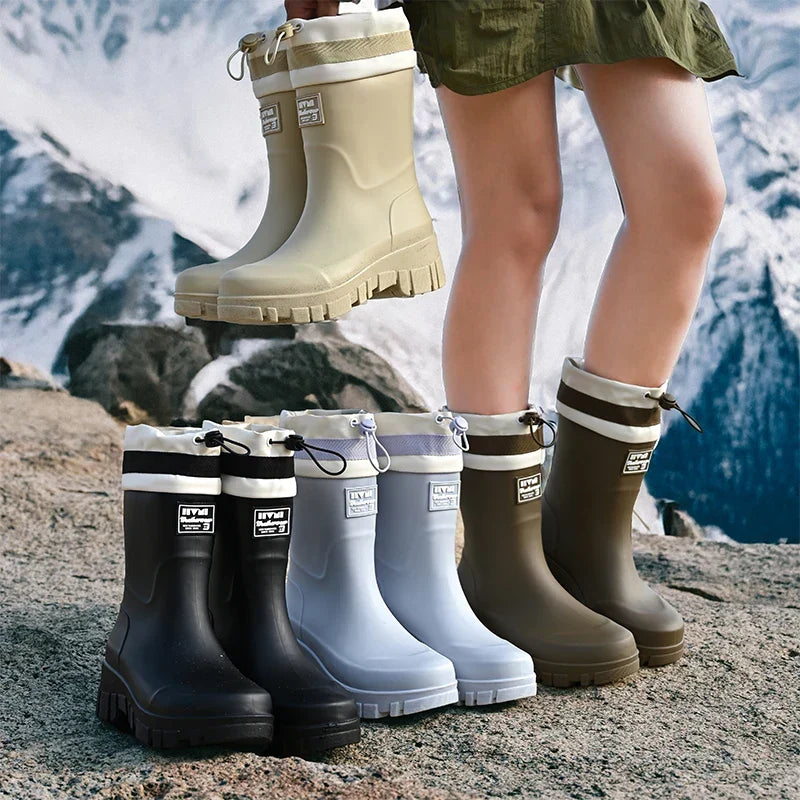 Damen Retro Gummistiefel Arlena, perfekt für Spaziergänge im Regen. Stylisch & wetterfest.