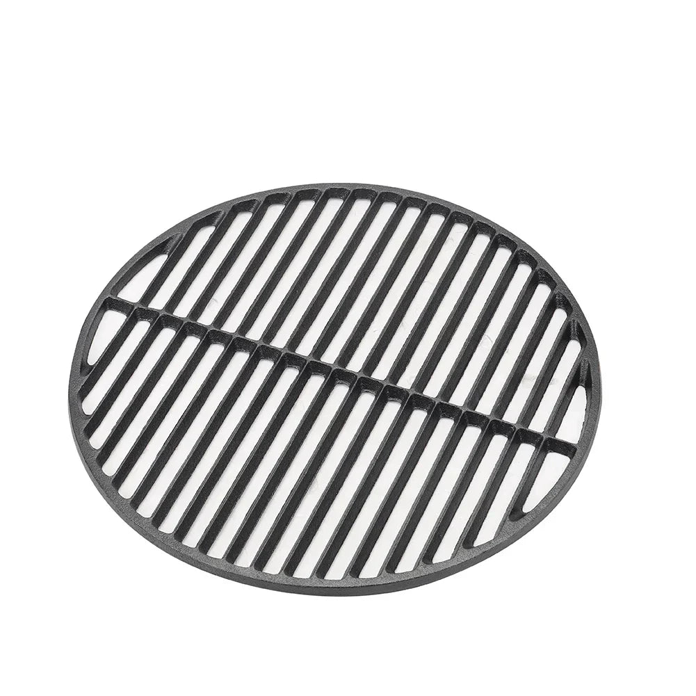 Runder Gusseisen Grillrost für gleichmäßiges Grillen, ideal für Outdoor BBQ und Gartengrill.