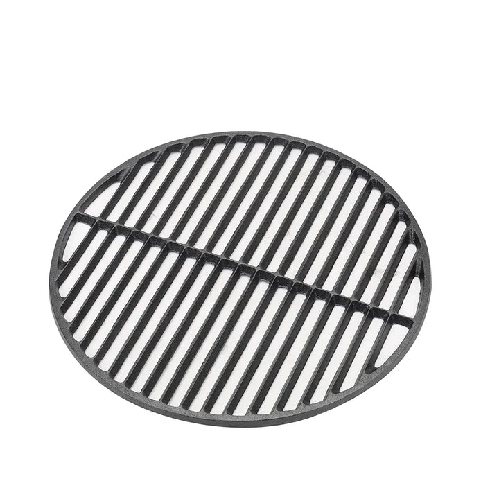 Runder Gusseisen Grillrost für gleichmäßiges Grillen, ideal für Outdoor BBQ und Gartengrill.