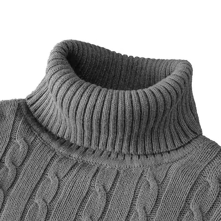 Moderner Herren Rollkragenpullover, eleganter Strickpullover für stilvolle Herbst- und Wintermode.