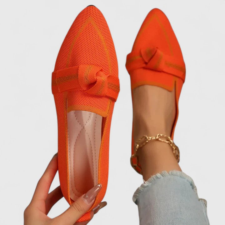 Spitze Damen Loafer mit elegantem Knotendetail, vielseitig tragbar als bequeme Freizeitschuhe.