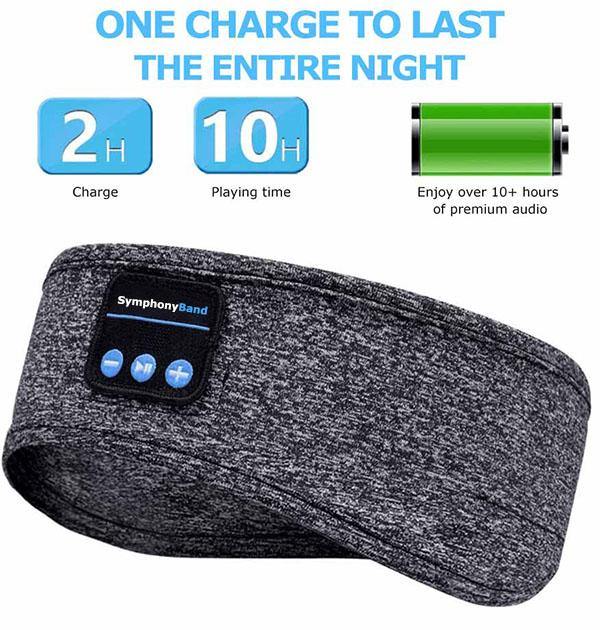 Unisex Schlaf Stirnband mit Bluetooth Kopfhörern gegen Tinnitus. Bietet Komfort & Geräuschunterdrückung.