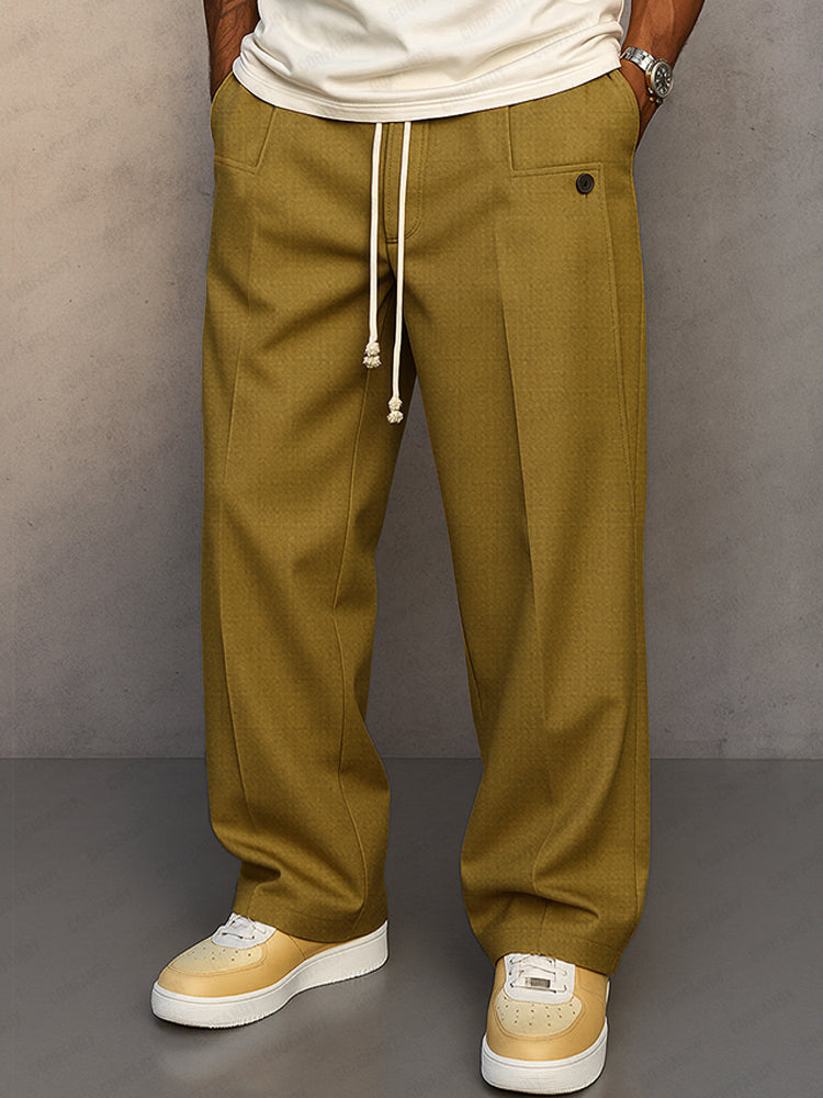 Herren Stoffhose mit Kordelzug: Stilvolle, bequeme Herrenhose für Smart Casual Looks und Streetwear.