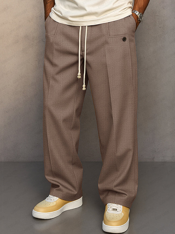 Smart Casual Herrenhose: Stilvolle Stoffhose mit Kordelzug & Bügelfalte, bequem für jeden Anlass.