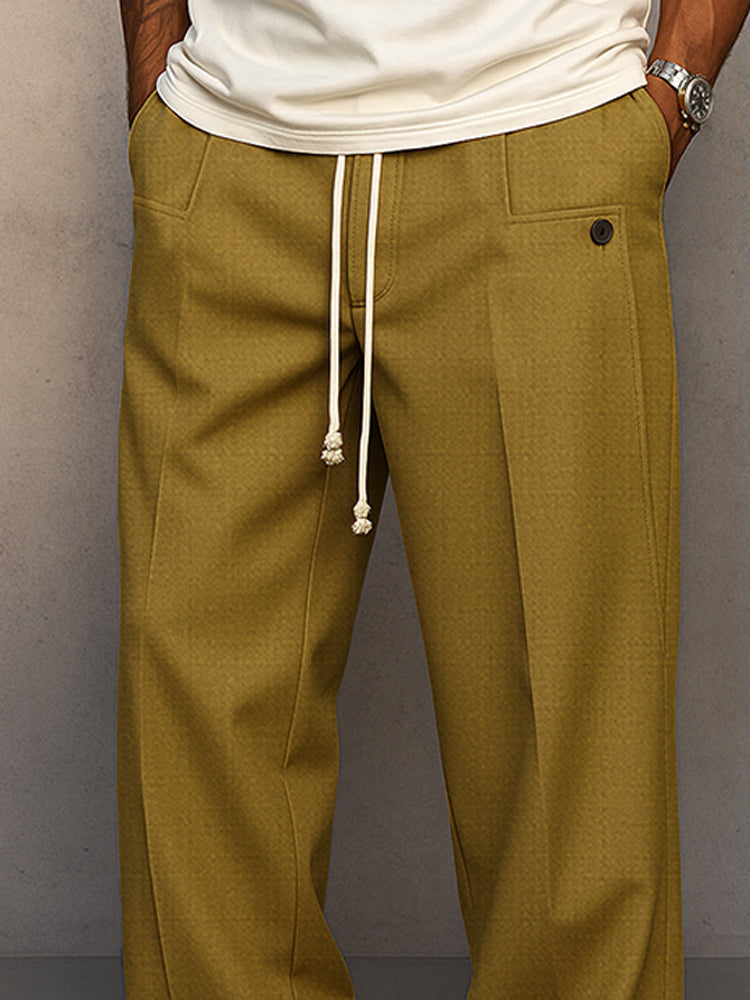 Moderne Herrenhose Streetwear: Bequeme Stoffhose mit Kordelzug, ideal für urbanen Stil & Komfort.