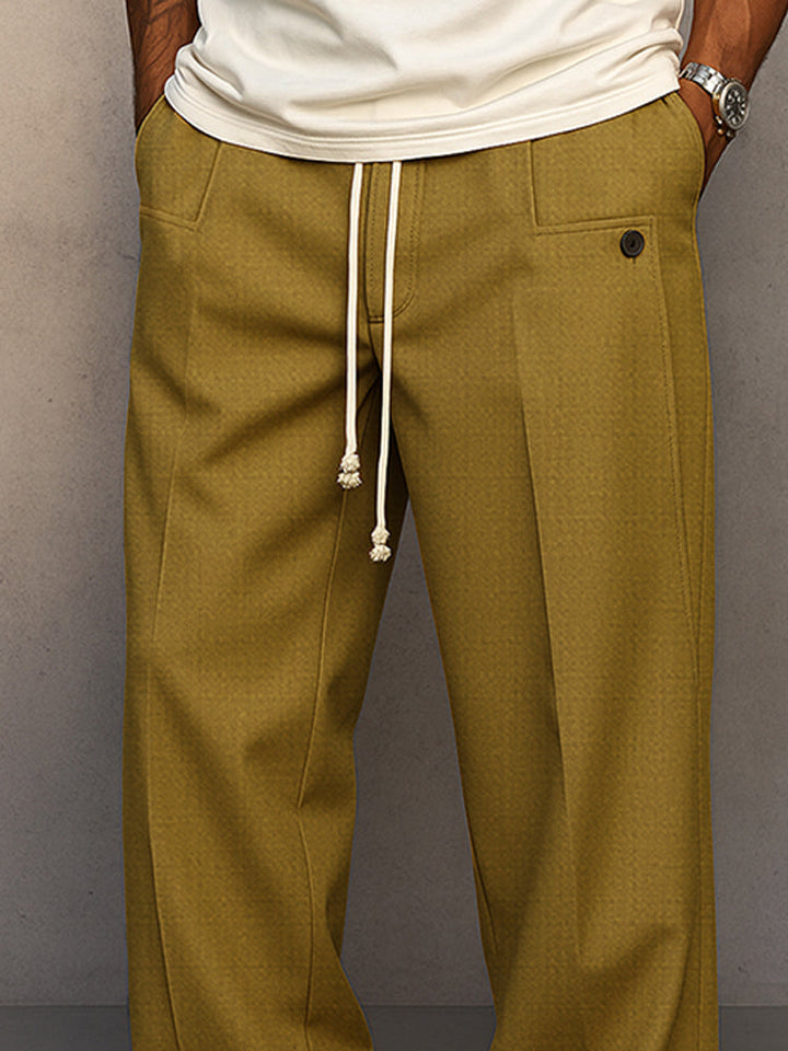 Moderne Herrenhose Streetwear: Bequeme Stoffhose mit Kordelzug, ideal für urbanen Stil & Komfort.