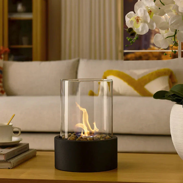 Tragbare Bioethanol Feuerstelle für entspannte Stunden im Garten. Ideal für warmes Ambiente auf der Terrasse.