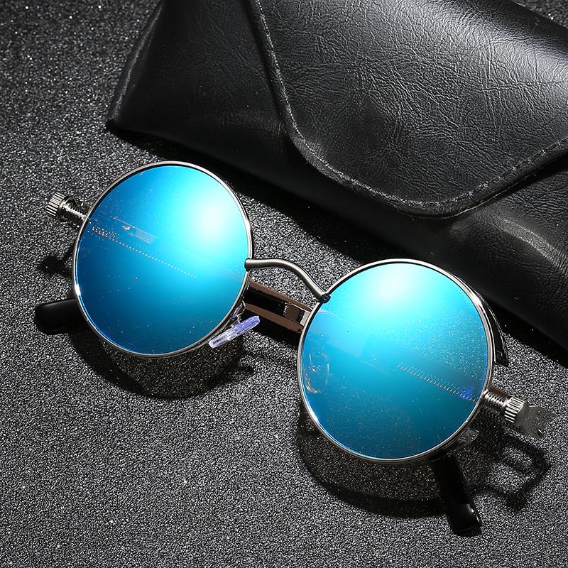 Damen & Herren Vintage Sonnenbrille Savino, polarisiert, UV400 Schutz, schwarzer Metallrahmen.