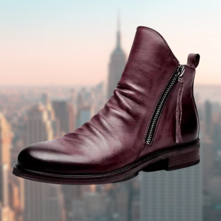 Vielseitige Milan Herrenstiefel aus Leder. Zeitloser Stil, perfekt für Alltag und formelle Events. Langlebig & bequem.
